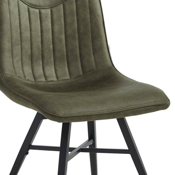Chaise de salle à manger Verty - Microfibre verte