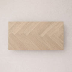Visgraat Eettafel Beige Eiken 220x98 cm – Robuuste Matte Afwerking – Zwarte X-Poten
