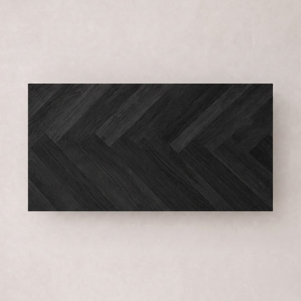 Table à manger à chevrons Noir 180x98 cm – Finition mate robuste – Pieds en X noirs