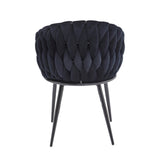 Wave Esszimmerstuhl – Schwarz – Samt – Schwarze Beine