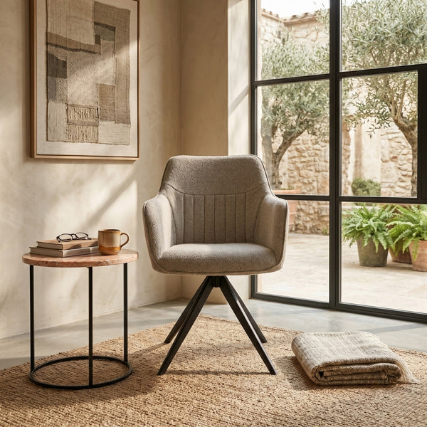 Chaise de salle à manger Yade - Boucle beige