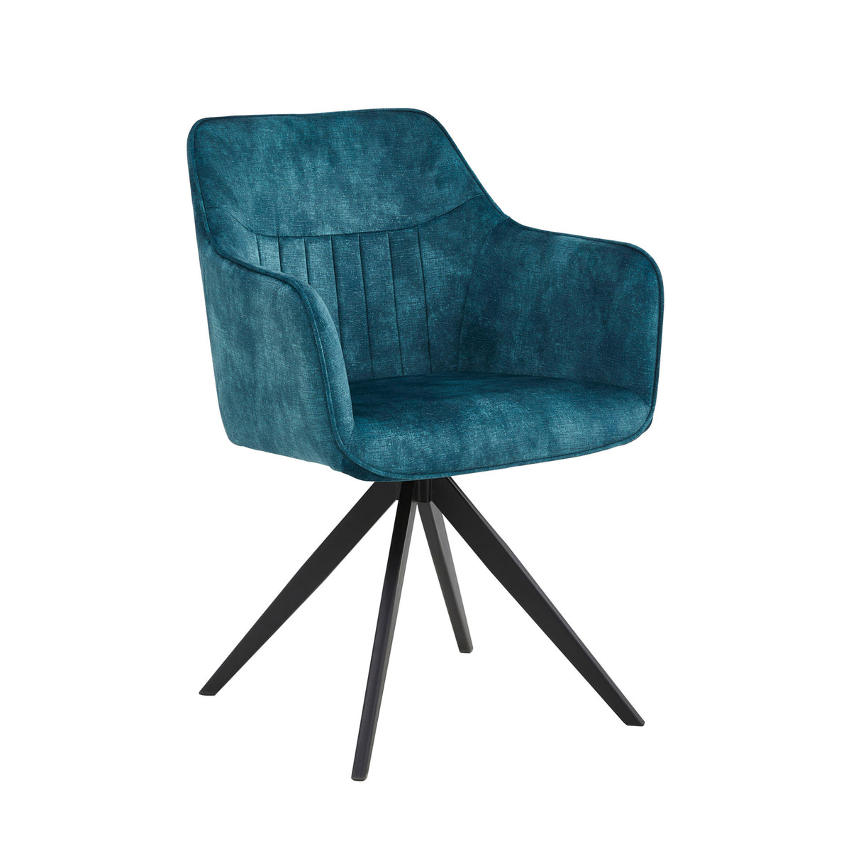 Chaise de salle à manger Yade - Velours Adore Pétrole