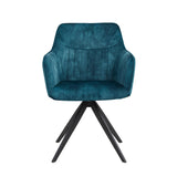 Chaise de salle à manger Yade - Velours Adore Pétrole