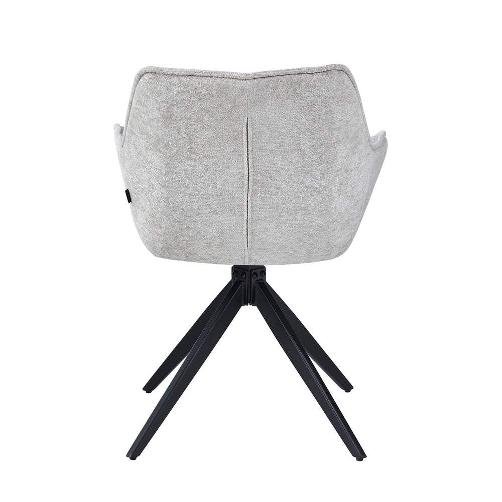 Yasmin Esszimmerstuhl - Beige Chenille - Drehbar 180°