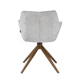 Yasmin Esszimmerstuhl - Beige Chenille - Goldene Beine - 180° drehbar