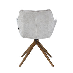 Yasmin Sedia Da Pranzo - Ciniglia Beige - Gambe Dorate