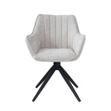 Yasmin Esszimmerstuhl - Beige Chenille - Drehbar 180°