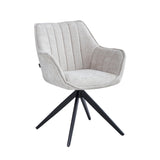Yasmin Esszimmerstuhl - Beige Chenille - Drehbar 180°