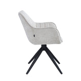 Yasmin Esszimmerstuhl - Beige Chenille - Drehbar 180°