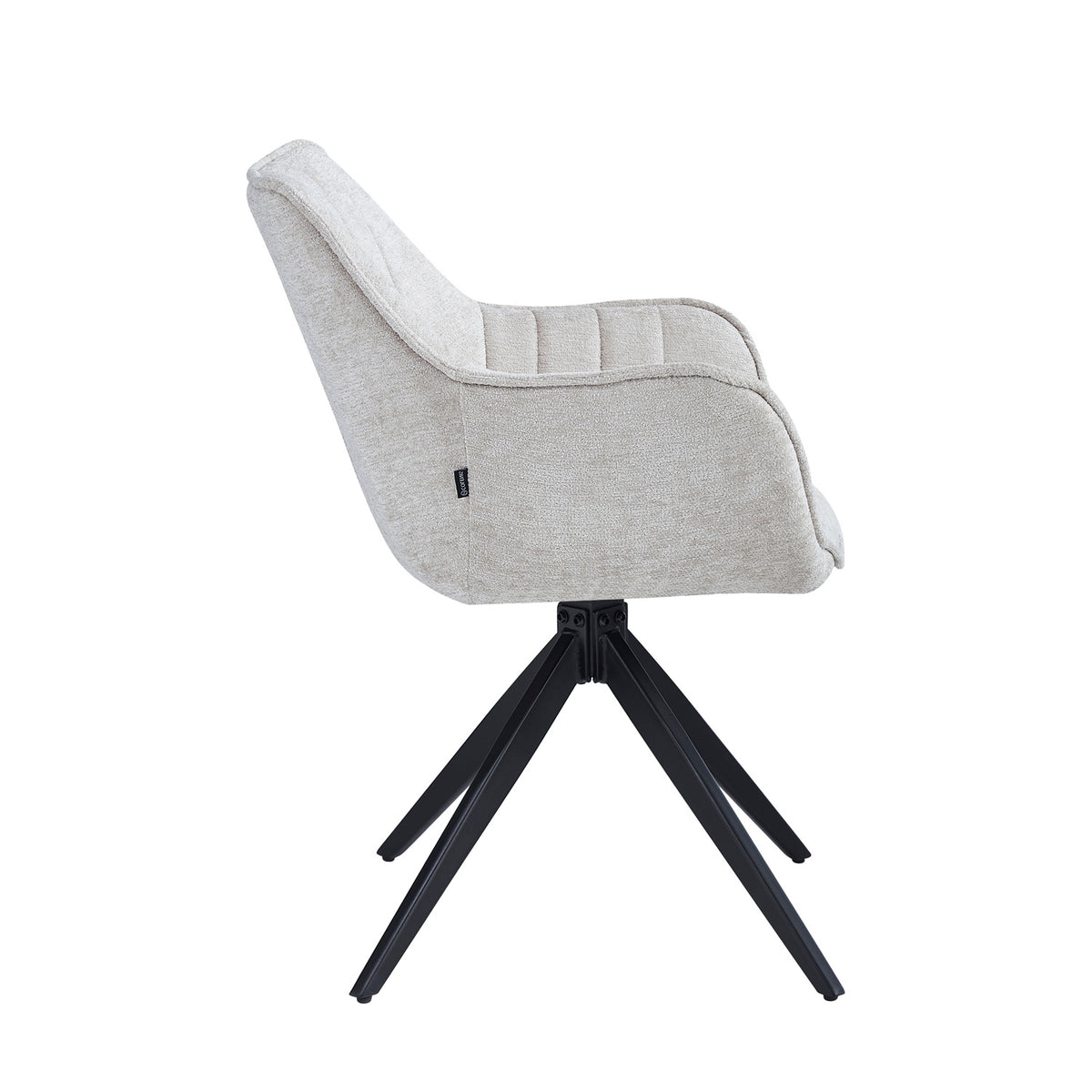 Yasmin Esszimmerstuhl - Beige Chenille - Drehbar 180°