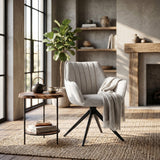 Yasmin Esszimmerstuhl - Beige Chenille - Drehbar 180°