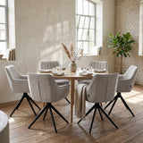 Yasmin Esszimmerstuhl - Beige Chenille - Drehbar 180°