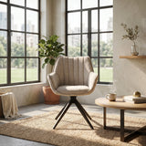 Yasmin Esszimmerstuhl - Taupe Chenille - Drehbar 180°
