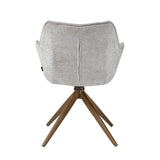 Yasmin Esszimmerstuhl - Taupe Chenille - Goldene Beine - 180° drehbar