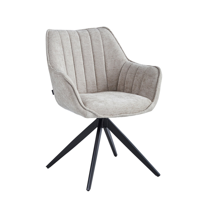 Yasmin Esszimmerstuhl - Taupe Chenille - Drehbar 180°