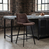 Tabourets de bar Zera - Microfibre Marron