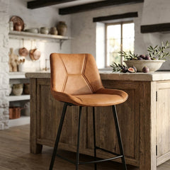 Zera Bar Stools - Beige Microfiber