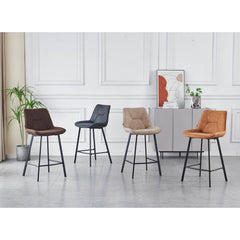 Zera Barkrukken - Cognac Microfiber