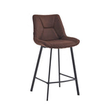 Zera Barstoel - Bruin Microfiber