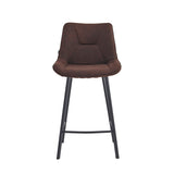 Tabourets de bar Zera - Microfibre Marron