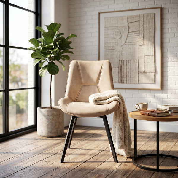 Zera Dining Chair - Beige Adore Velvet