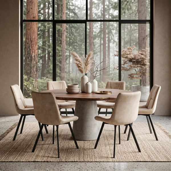 Zera Dining Chair - Beige Adore Velvet