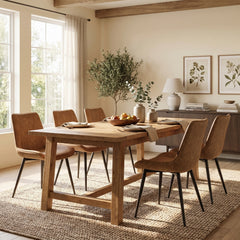 Zerda Eetkamerstoel - Beige Microfiber