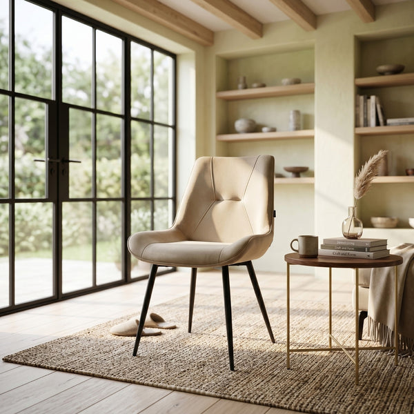 Zerda Dining Chair - Beige Velvet
