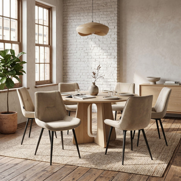 Zerda Dining Chair - Beige Velvet