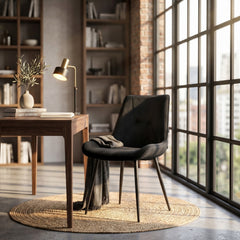 Chaise de salle à manger Zerda - Velours noir