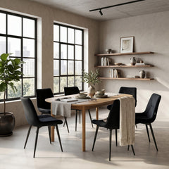 Chaise de salle à manger Zerda - Velours noir