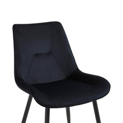 Zerda Sedia Da Pranzo - Velluto Nero