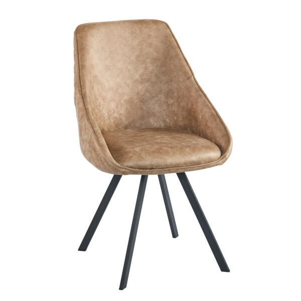 Twisty Eetkamerstoel - Beige - Microfiber Stof
