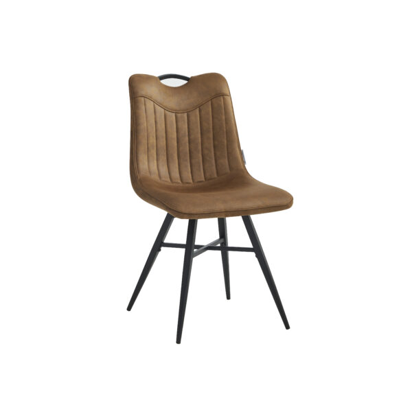 Verty Eetkamerstoel - Cognac - Microfiber Stof