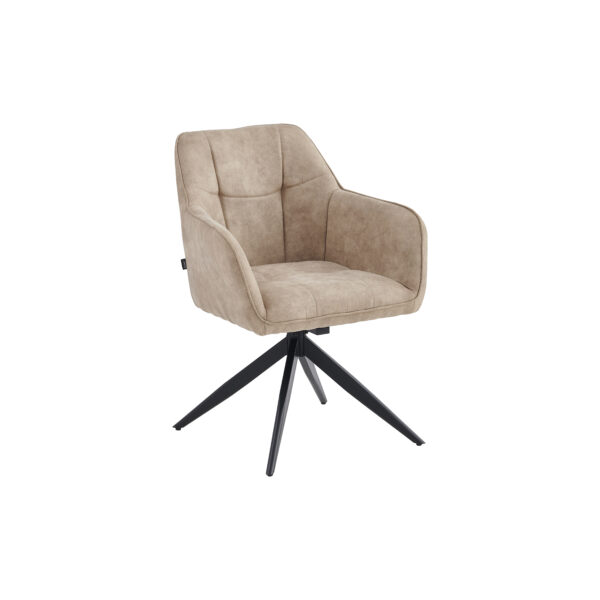 Lungo Eetkamerstoel - Beige - Microfiber Stof