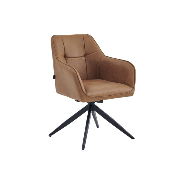 Lungo Eetkamerstoel - Cognac - Microfiber Stof