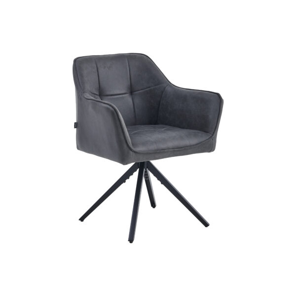 Pearl Eetkamerstoel - Antraciet - Microfiber Stof