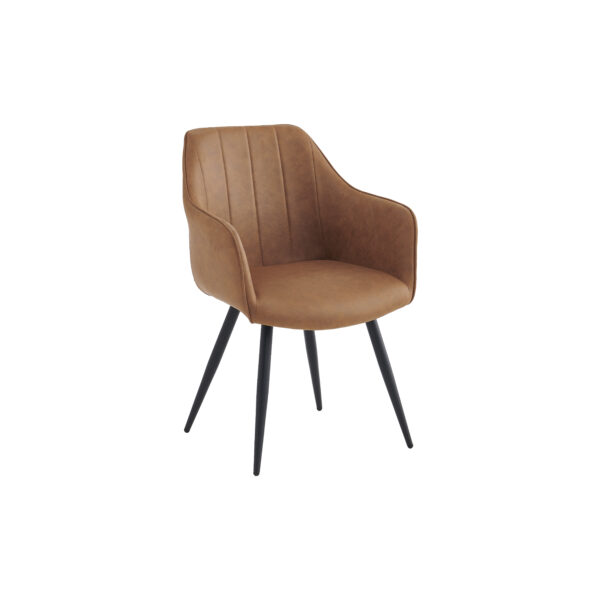 Verto Eetkamerstoel - Cognac - Microfiber Stof